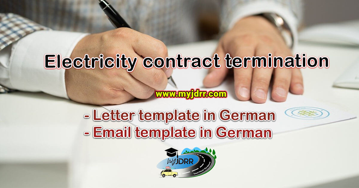 Electricity contract termination - Letter & Email template in German