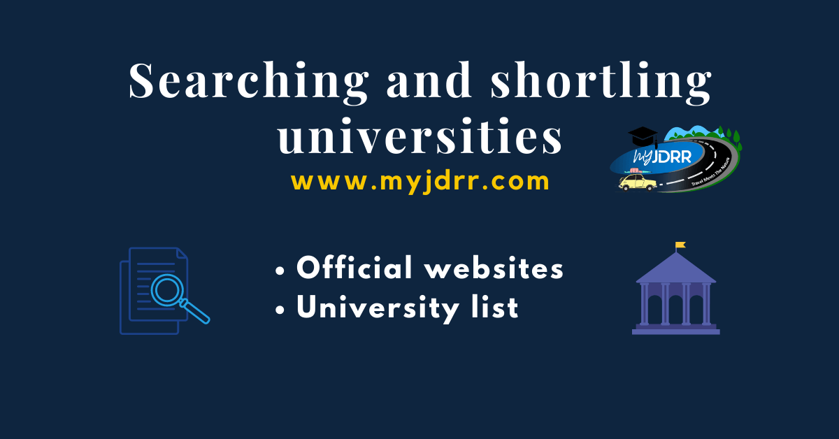 Searching and shortlisting the universities