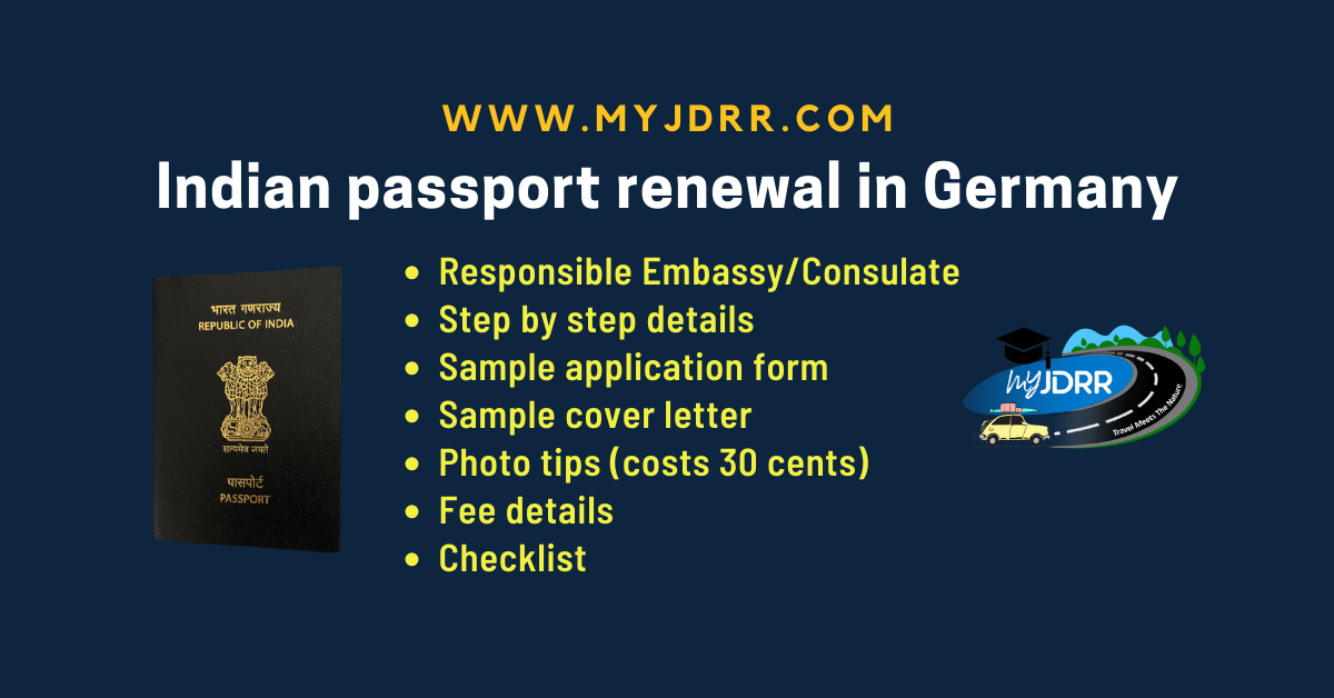 Indian passport renewal in Germany - Complete process, sample application form