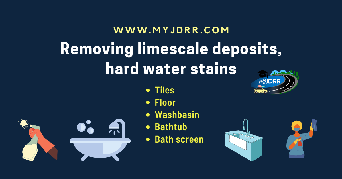 Removing limescale deposits, hard water stains