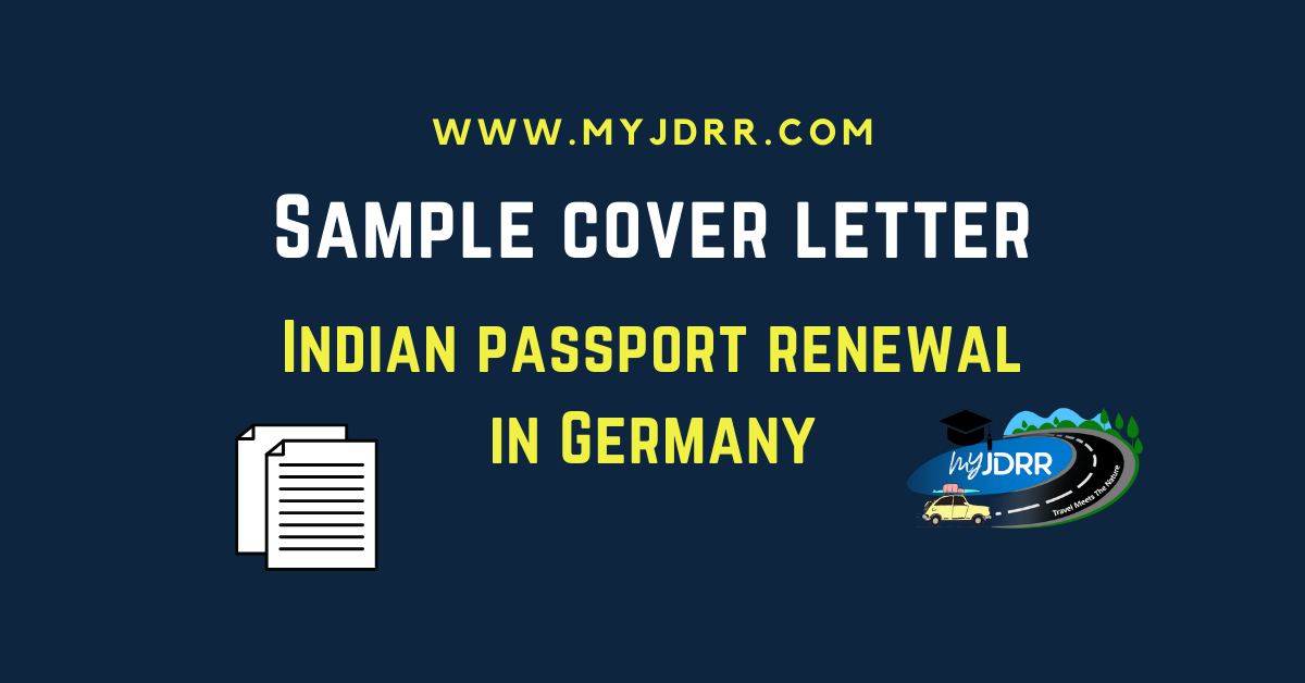 Sample cover letter - Indian passport renewal in Germany